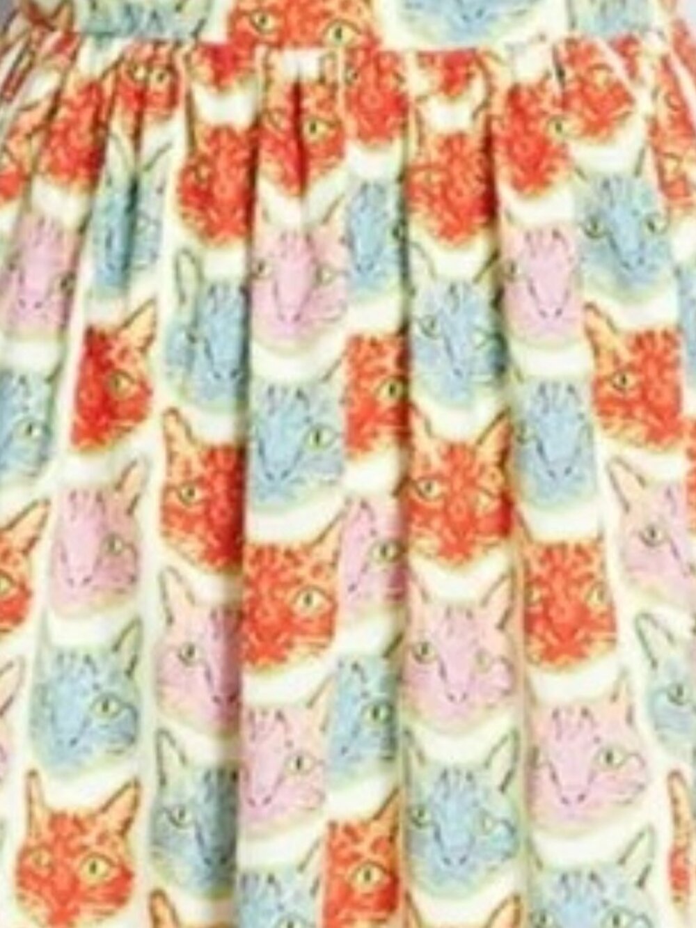 Modcloth Saint Geraldine "The Moment is Meow" Fit Flare Dress Cat Print - Picture 2 of 4